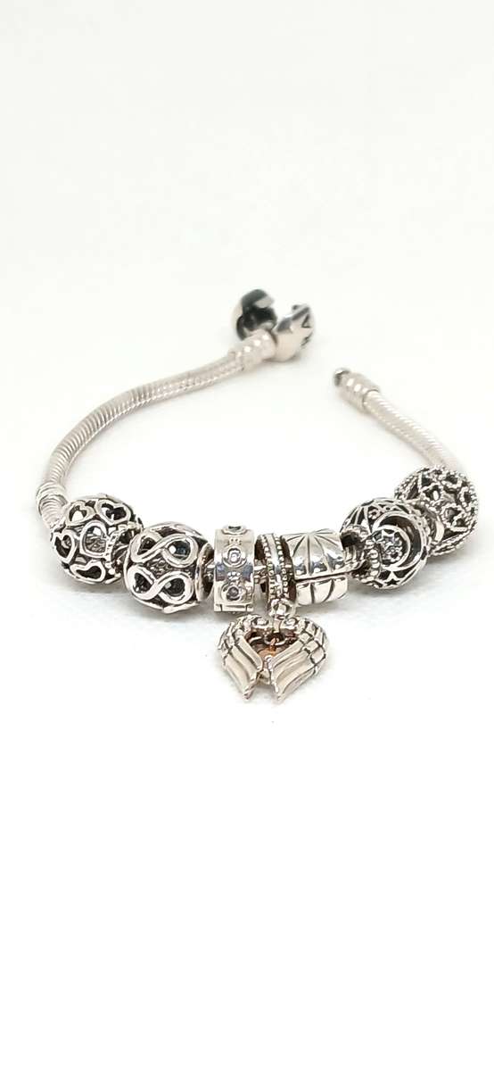 Sterling silver Pandora charm bracelet
