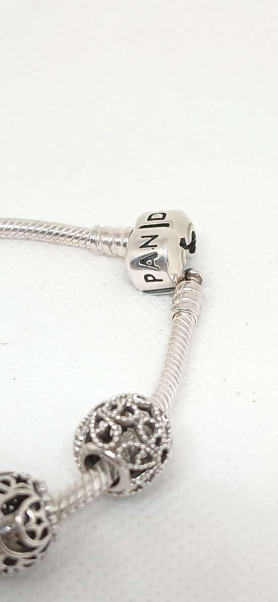 Sterling silver Pandora charm bracelet