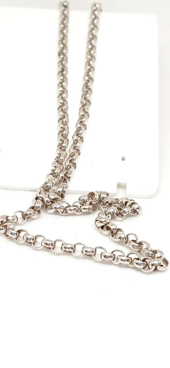 Sterling silver rolo link necklace