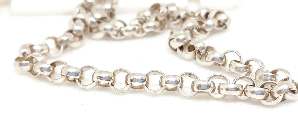 Sterling silver rolo link necklace