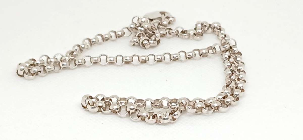 Sterling silver rolo link necklace