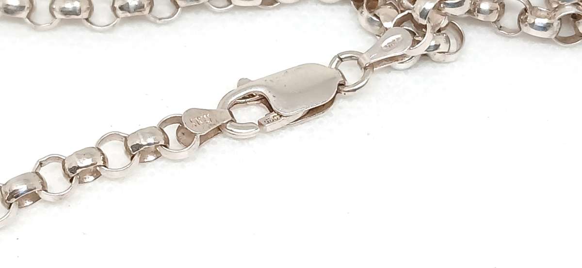 Sterling silver rolo link necklace
