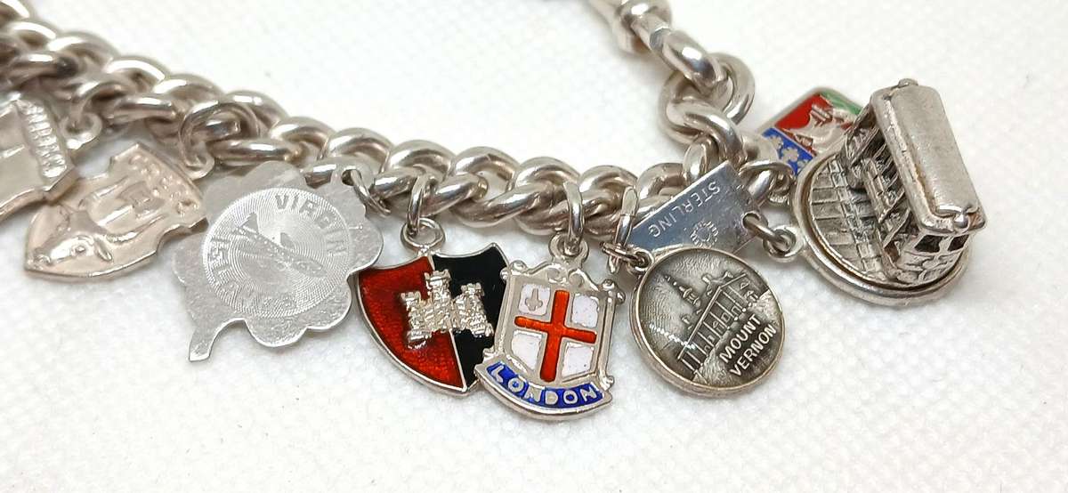 Sterling silver charm bracelet