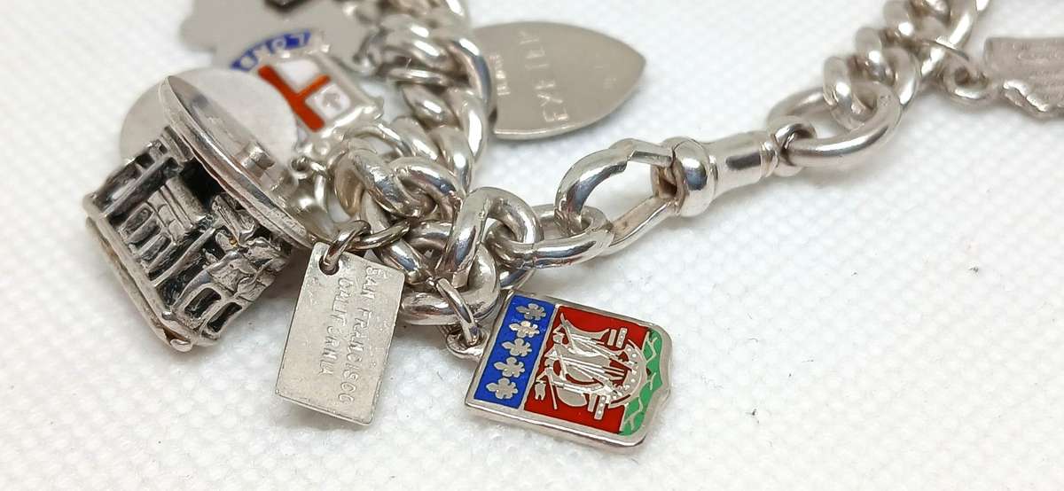Sterling silver charm bracelet