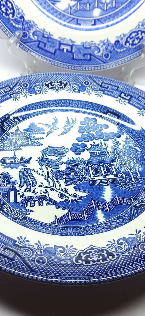 Vintage blue and white plates