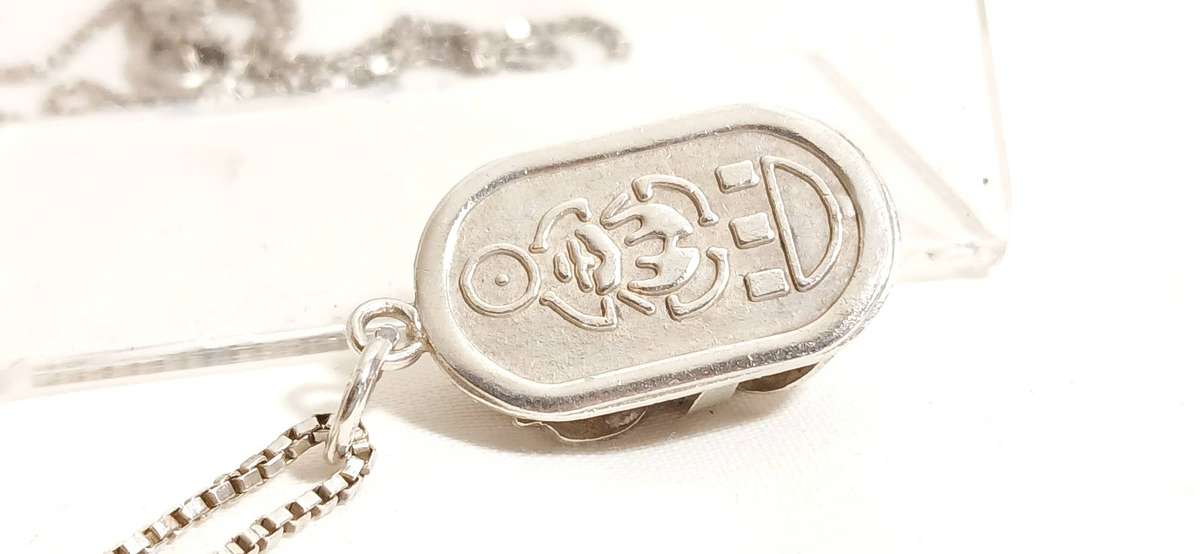 Vintage Egyptian Scarab pendant on chain