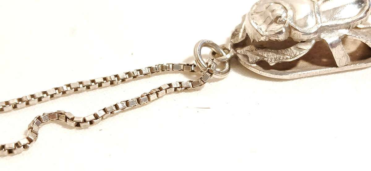 Vintage Egyptian Scarab pendant on chain