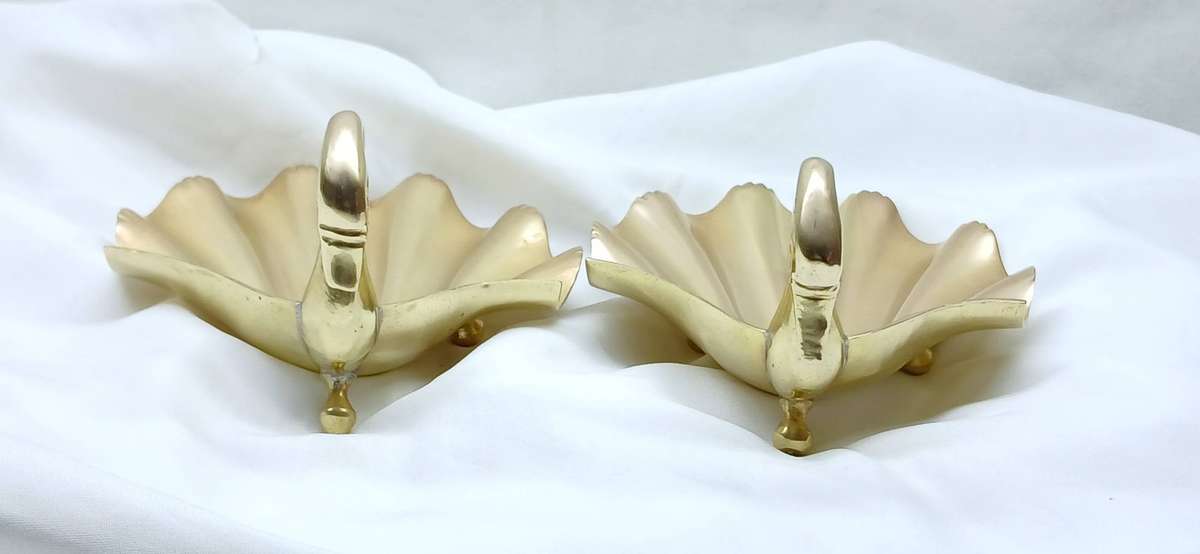 Vintage brass swan trinket dishes
