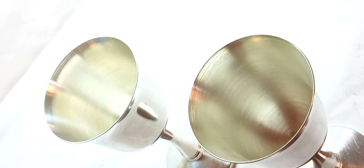 Vintage Emess silver plate goblets