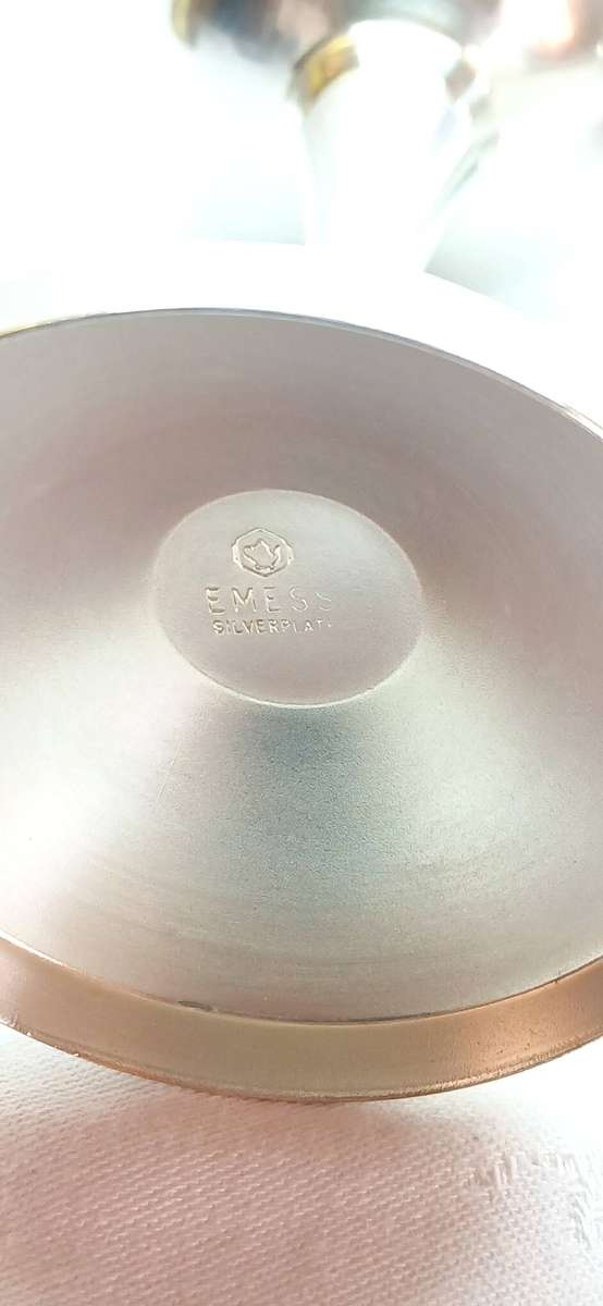 Vintage Emess silver plate goblets