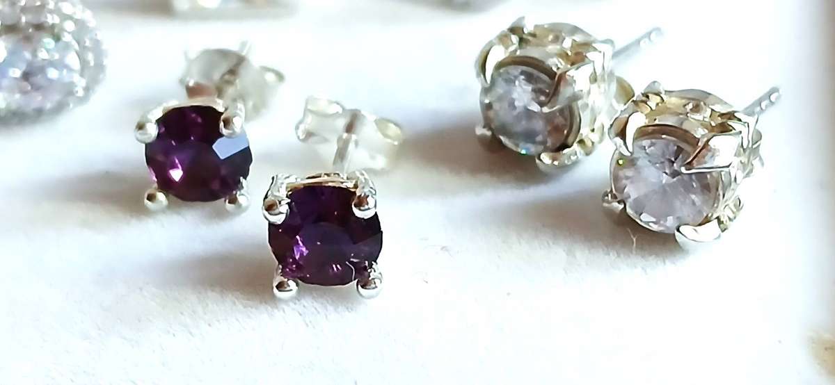 Variety of sterling silver stud earrings