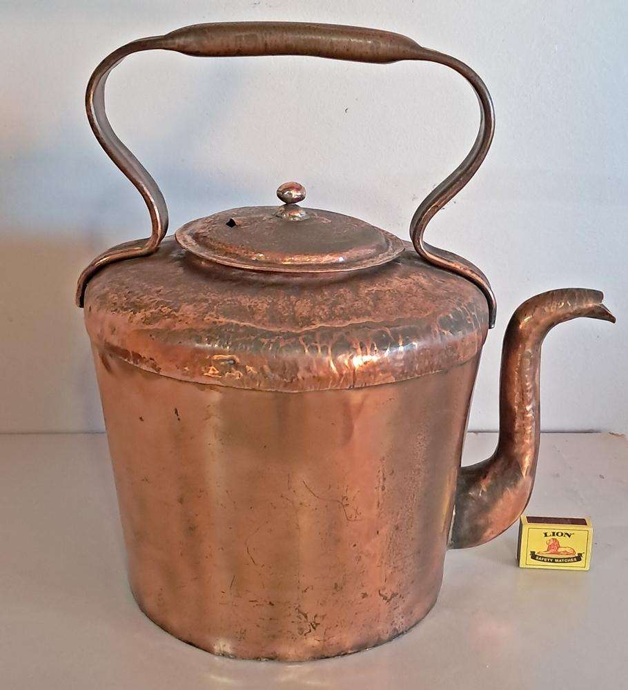 Large vintage copper kettle