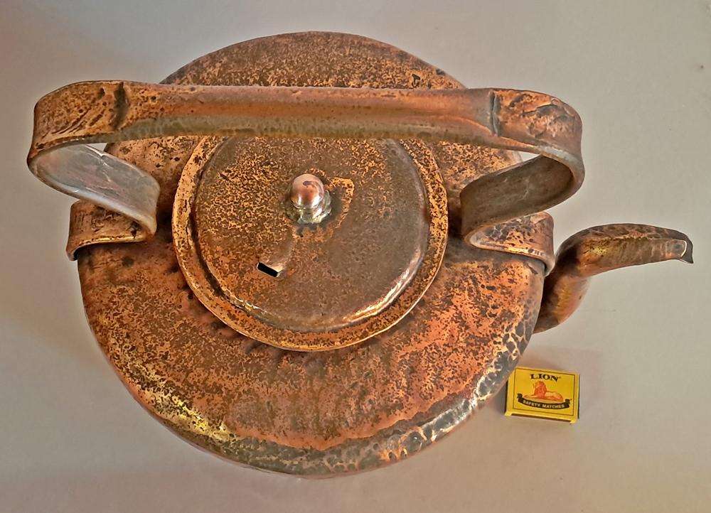 Large vintage copper kettle