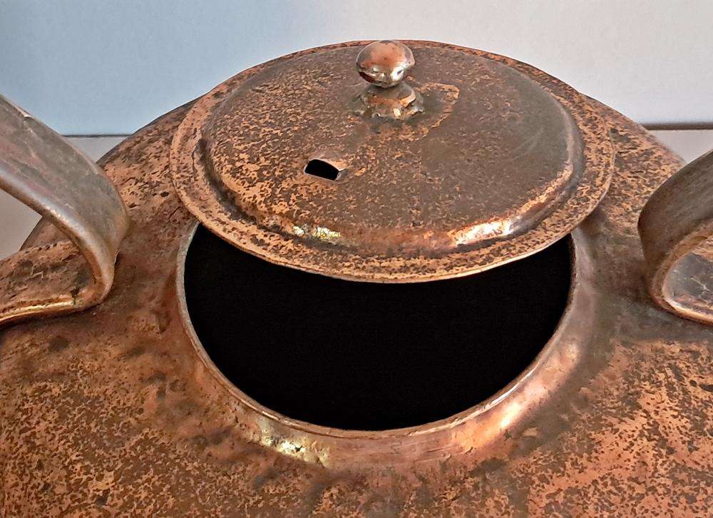 Large vintage copper kettle