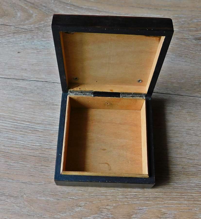 Sterling silver and mahogany trinket box