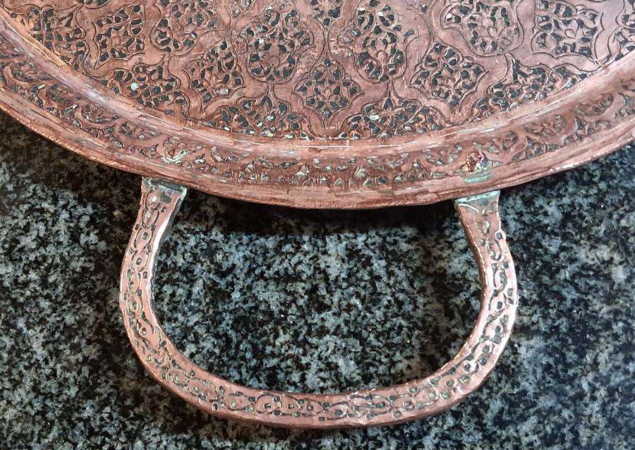 Large exotic copper tray