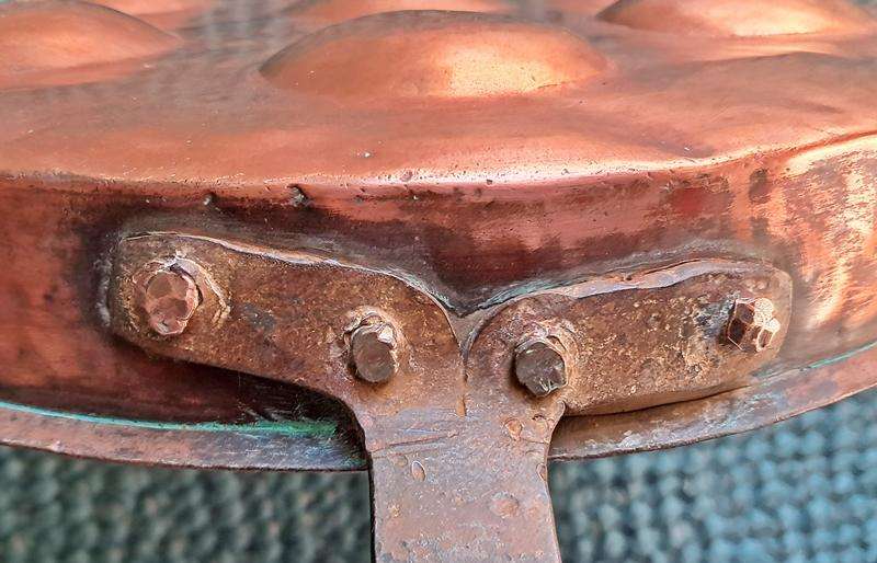 Pair of antique copper pans