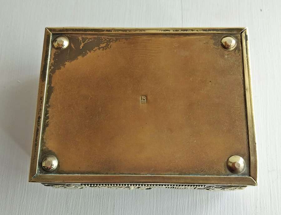 Antique brass and copper trinket box with stunning embossed designs