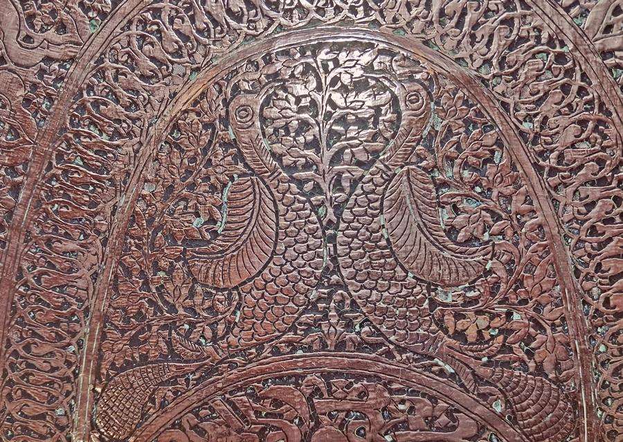Large exotic copper tray