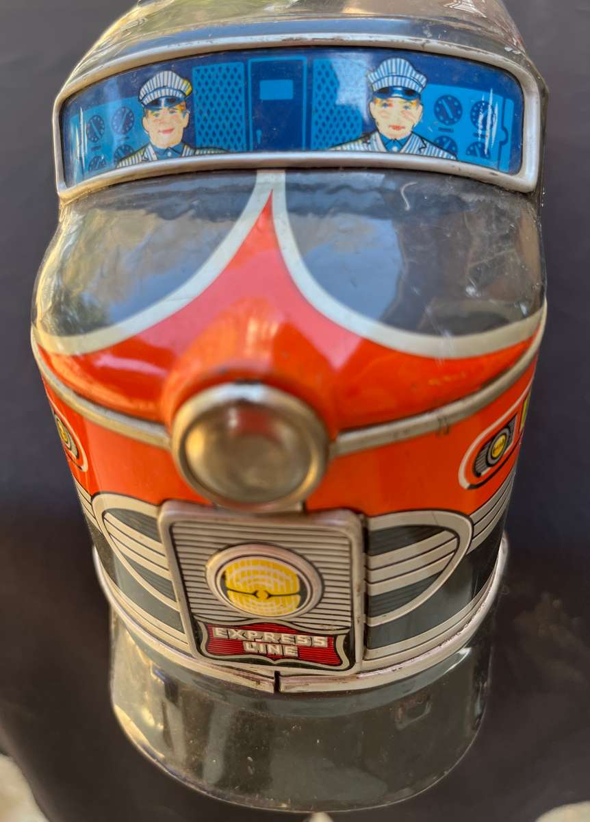 Vintage tin locomotive toy. NOT TESTED.