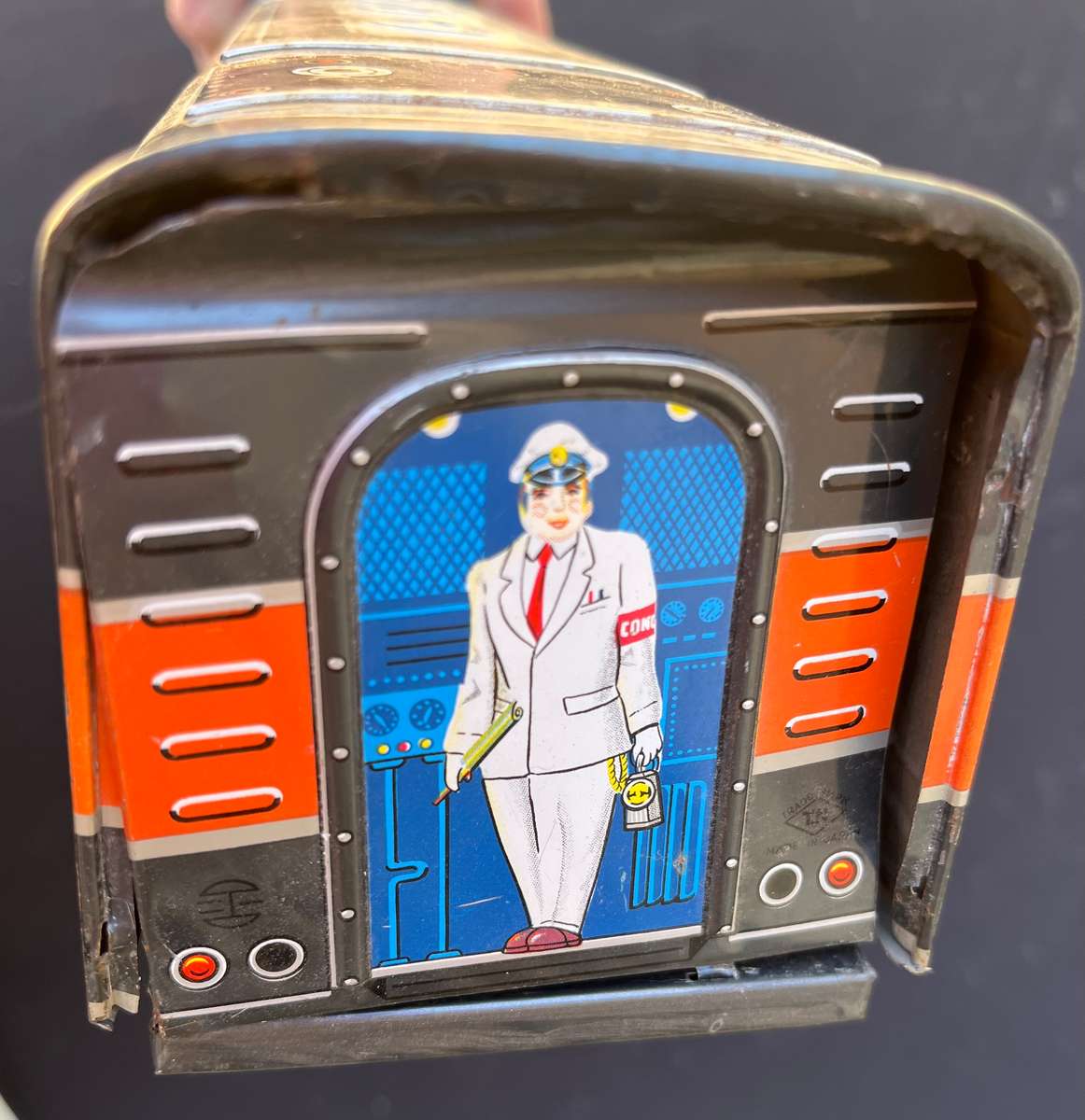 Vintage tin locomotive toy. NOT TESTED.