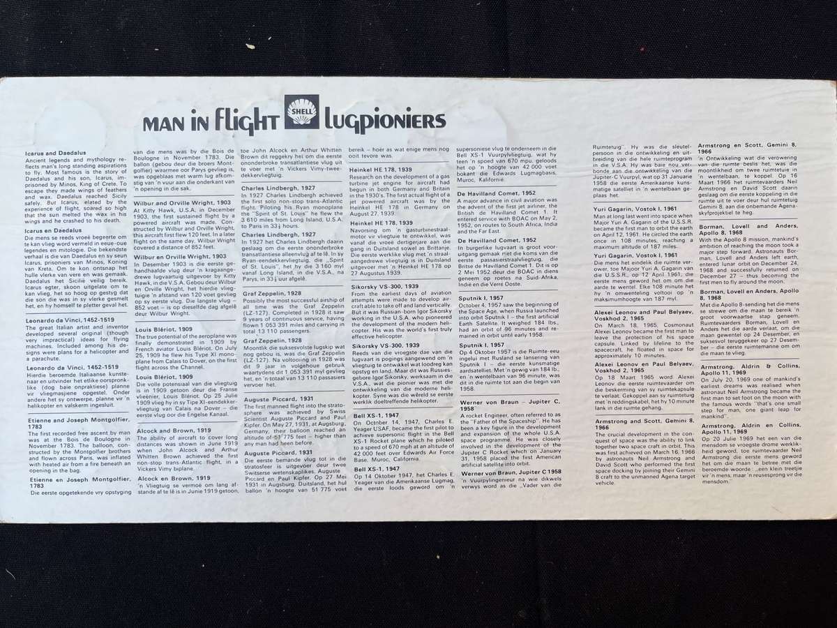 MAN IN FLIGHT. Shell collectable