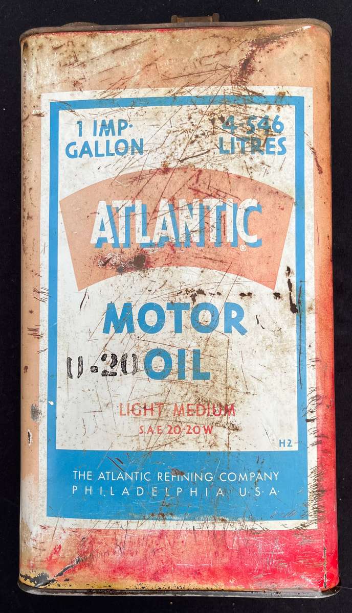 ATLANTIC MOTOR OIL, oil can.