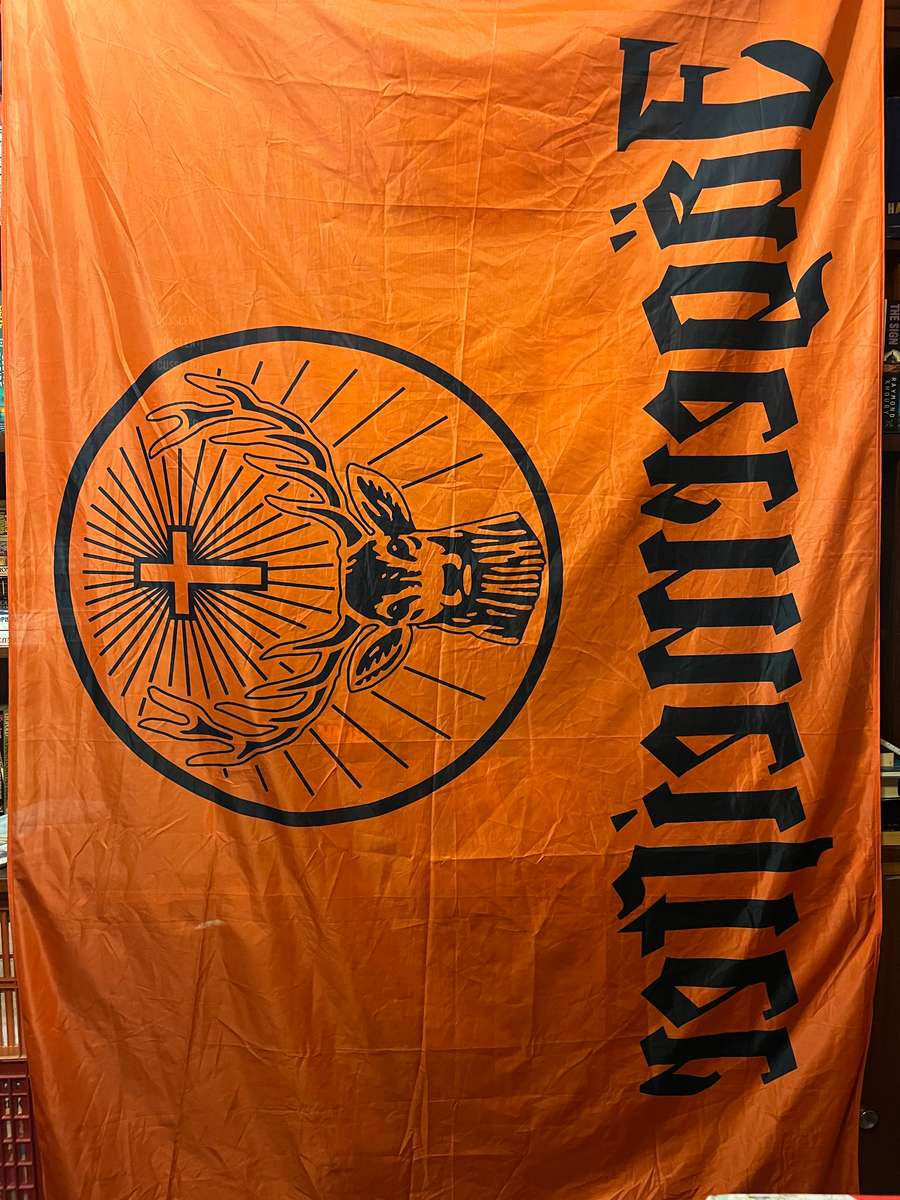 LARGE JAGEMEISTER FLAG. 243 X 144 CM