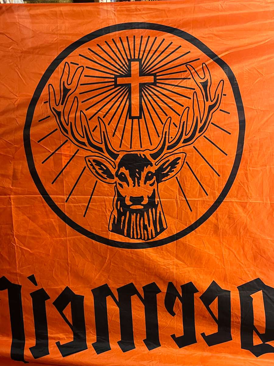 LARGE JAGEMEISTER FLAG. 243 X 144 CM