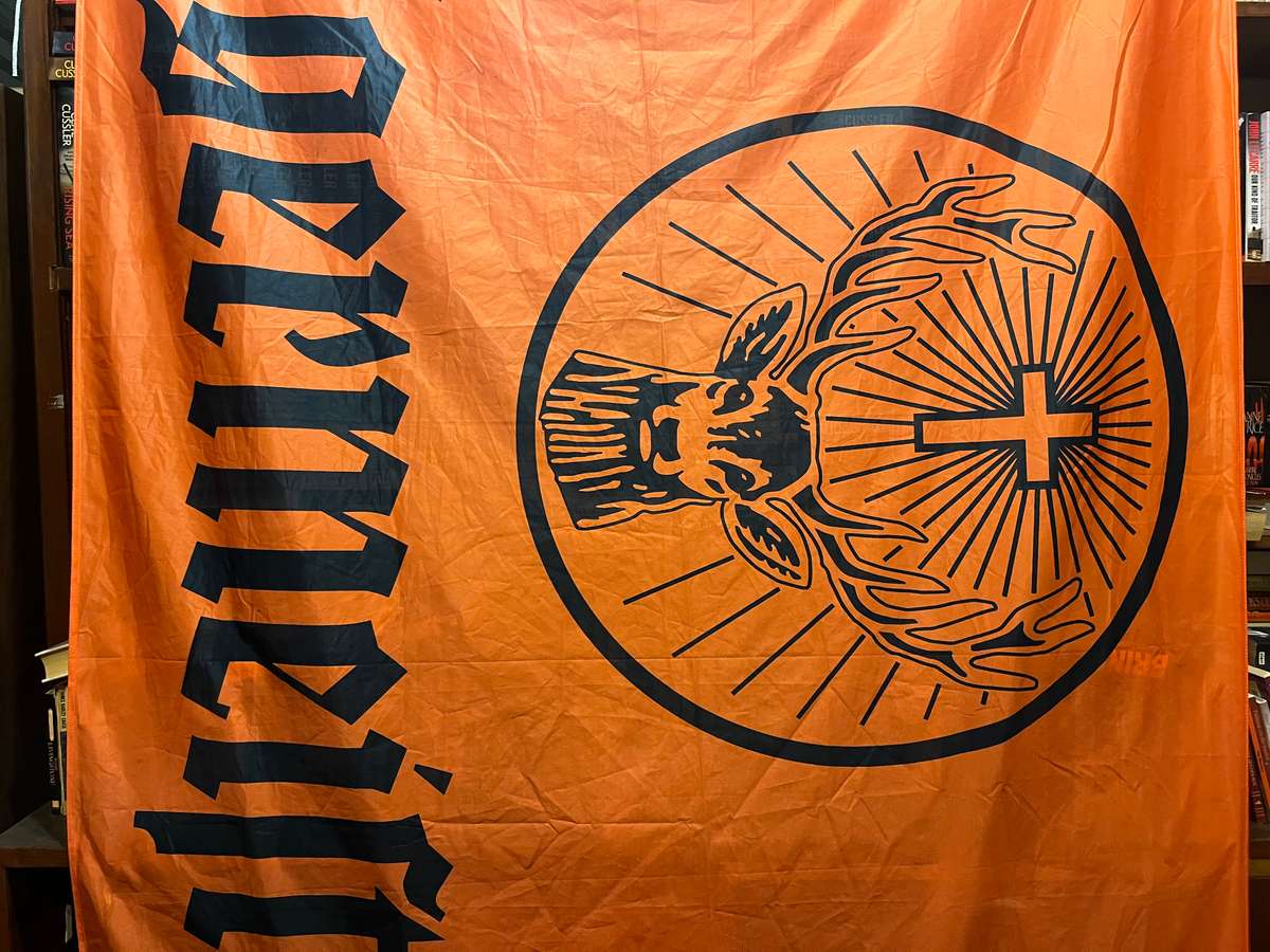 LARGE JAGEMEISTER FLAG. 243 X 144 CM