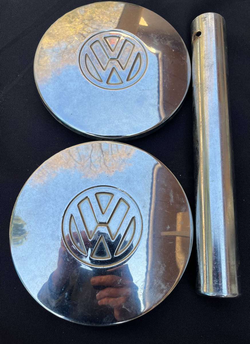 Vintage VW Beatle spares. 2 X hubcaps & 1 X tailpipe