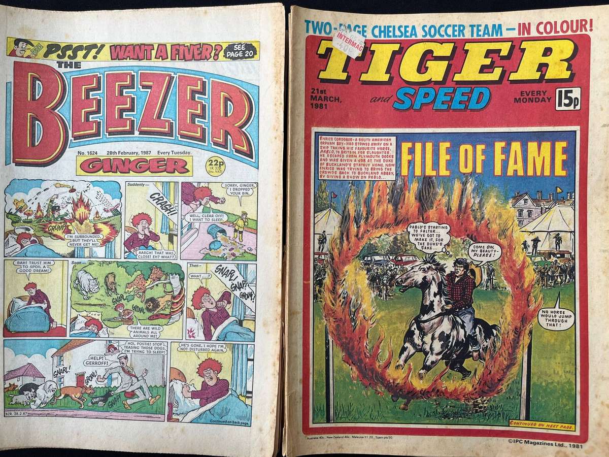 BEEZER and TIGER SPEED comic books