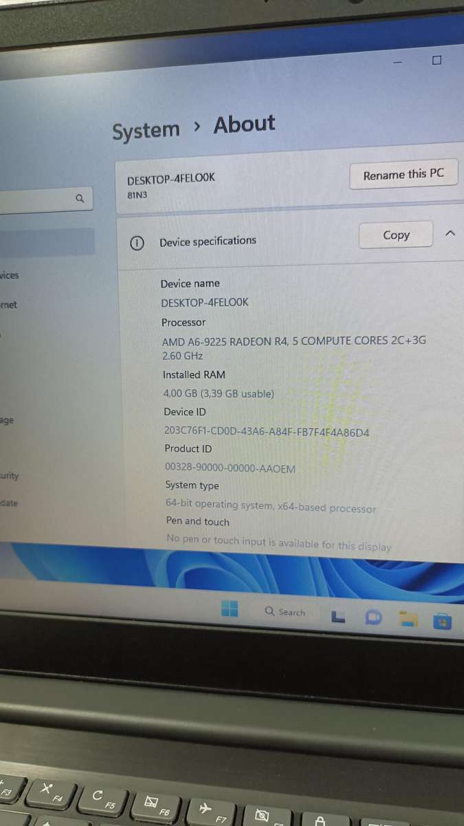 Lenovo A6 AMD Laptop