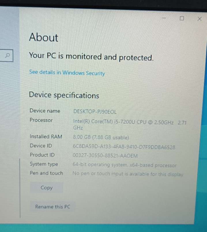 LENOVO core i5 7th generation