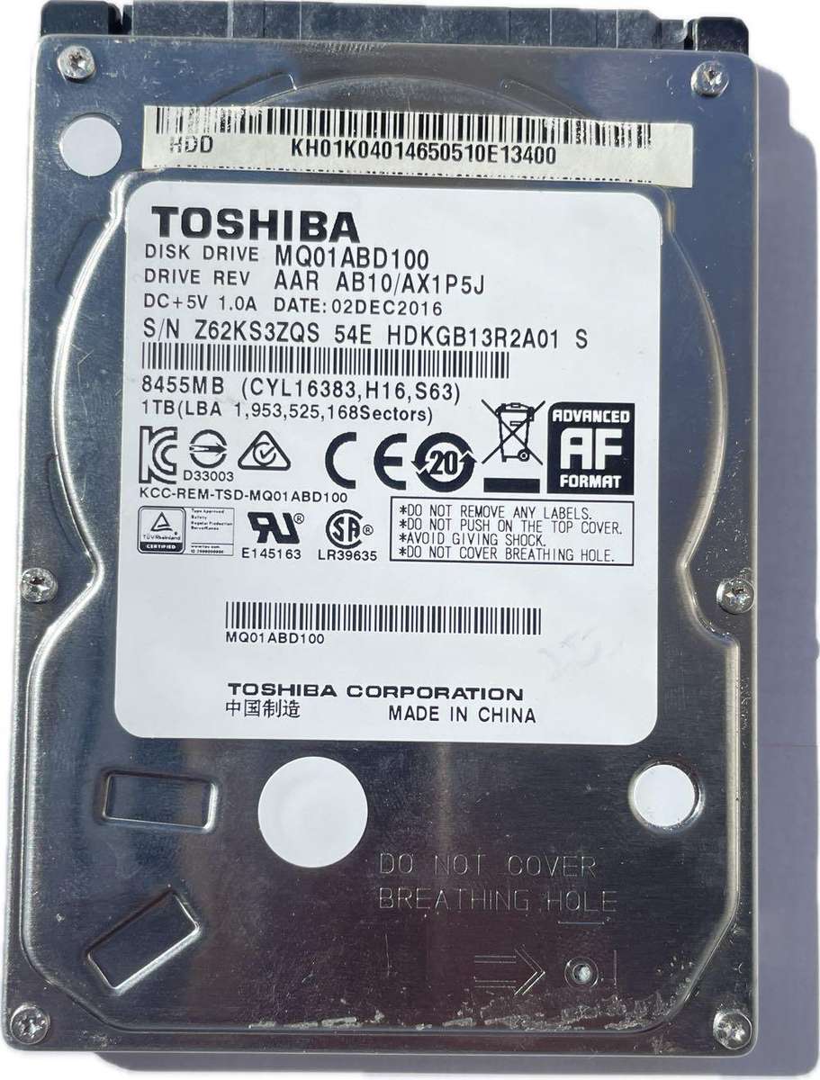 Toshiba 2.5 HDD 1TB - Thin Laptop Hard Drive Disk