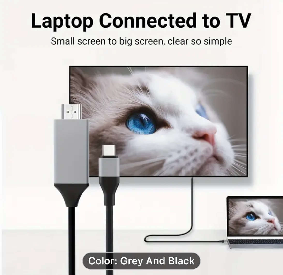 4K HD USB-C to HDTV Adapter, Type-C.1 to HDTV Cable