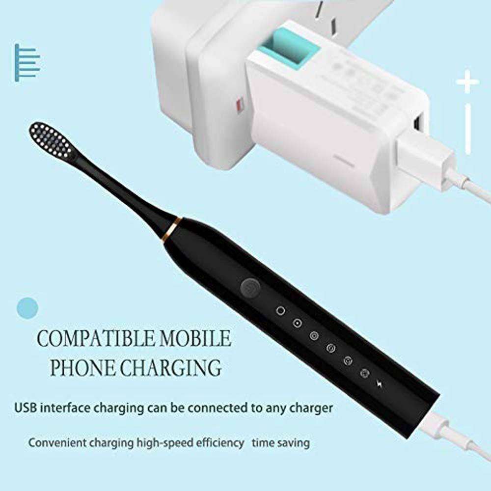 Six-Speed USB Rechargeable Ultrasonic Electric Toothbrush