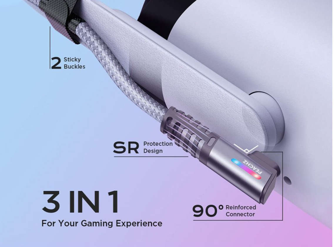 Peachz - 5m Link Cable For Oculus Quest 2/Pico 4 Meta VR Link Cable - Fast