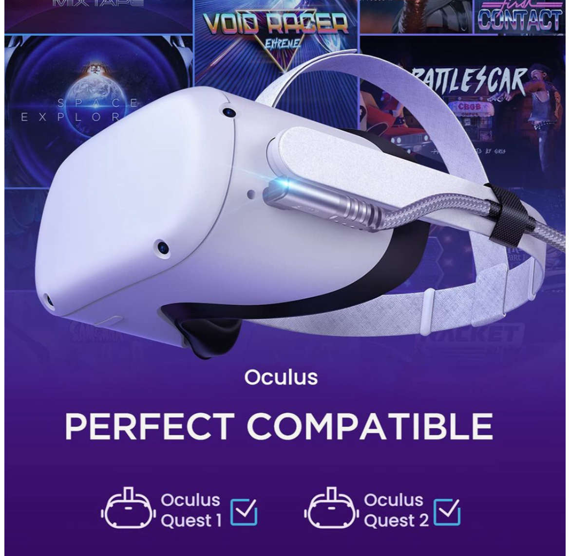 Peachz - 5m Link Cable For Oculus Quest 2/Pico 4 Meta VR Link Cable - Fast