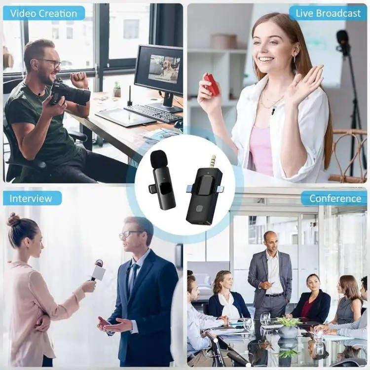 3 in 1 iPhone / Android Wireless Dual Clip-On Vlog Microphone