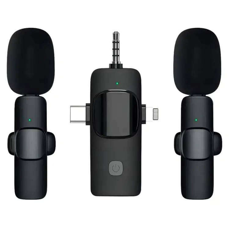 3 in 1 iPhone / Android Wireless Dual Clip-On Vlog Microphone