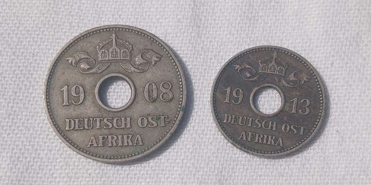 RARE GERMAN EAST AFRICA HELLER COINS