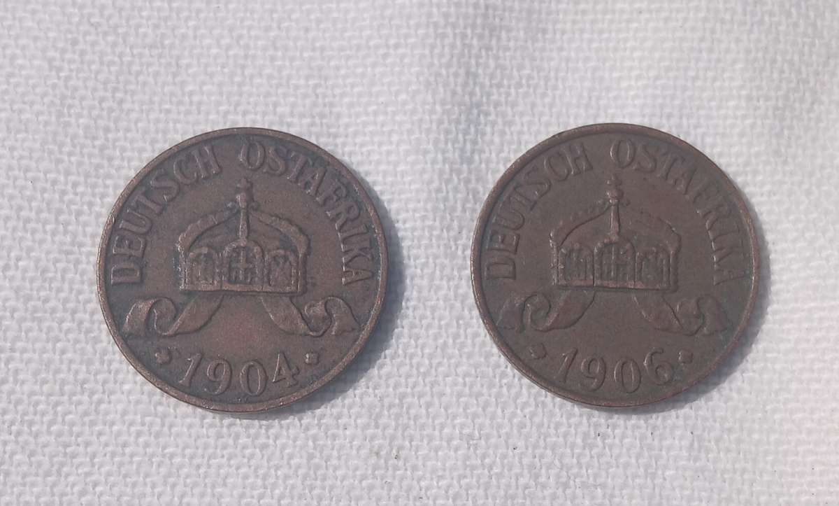 RARE GERMAN EAST AFRICA HELLER COINS