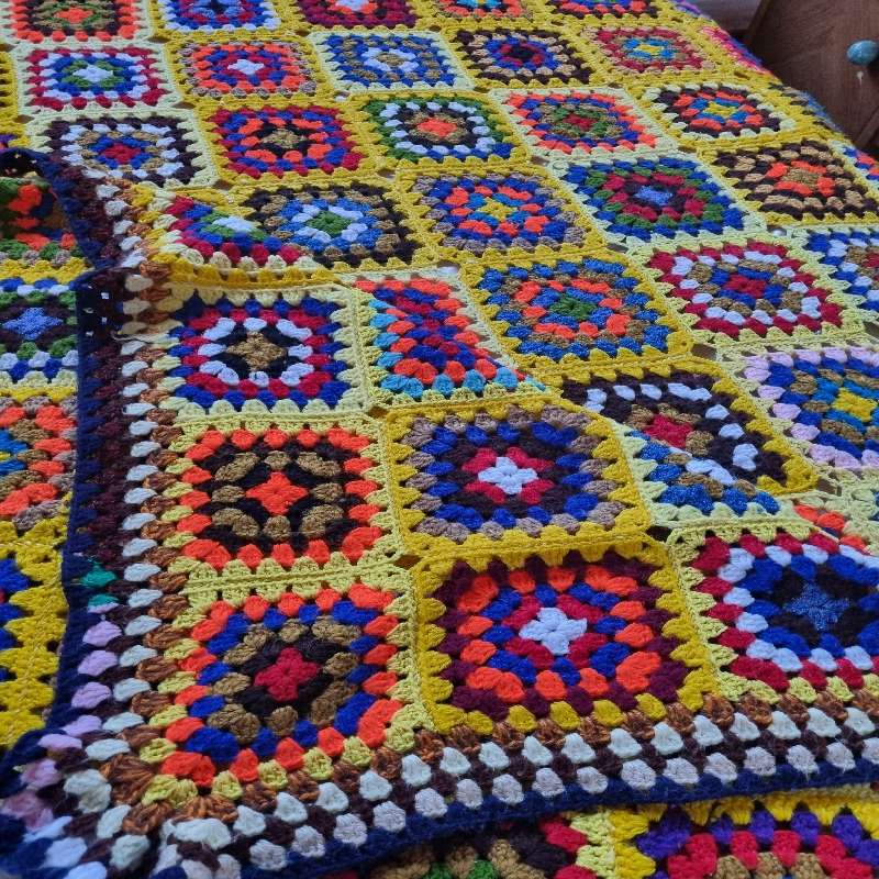 Large Vintage crochet blanket - 2.4m x 1.7m