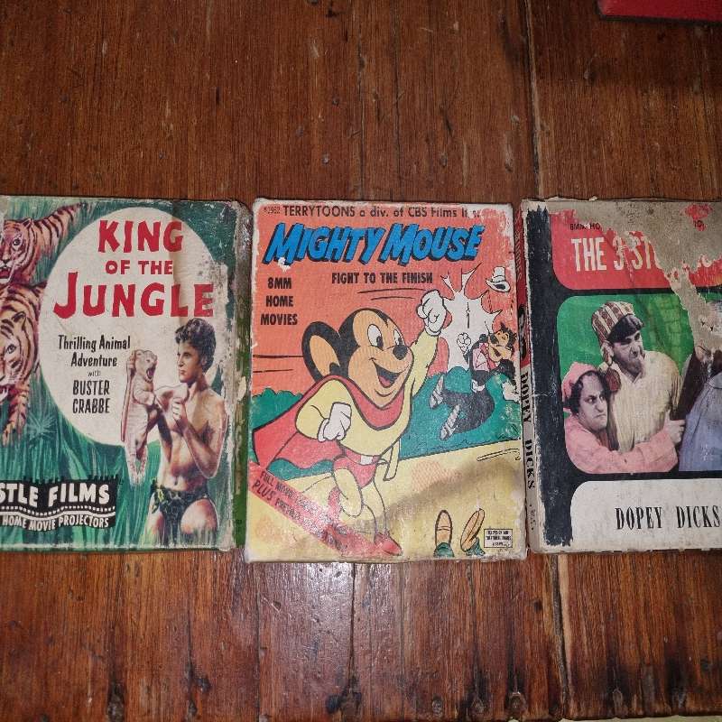 3 x Vintage 8mm film Incl. The 3 Stooges, Mighty Mouse - Castle Films & Columbia Pictures