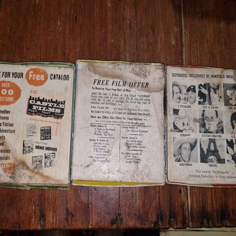 3 x Vintage 8mm film Incl. The 3 Stooges, Mighty Mouse - Castle Films & Columbia Pictures