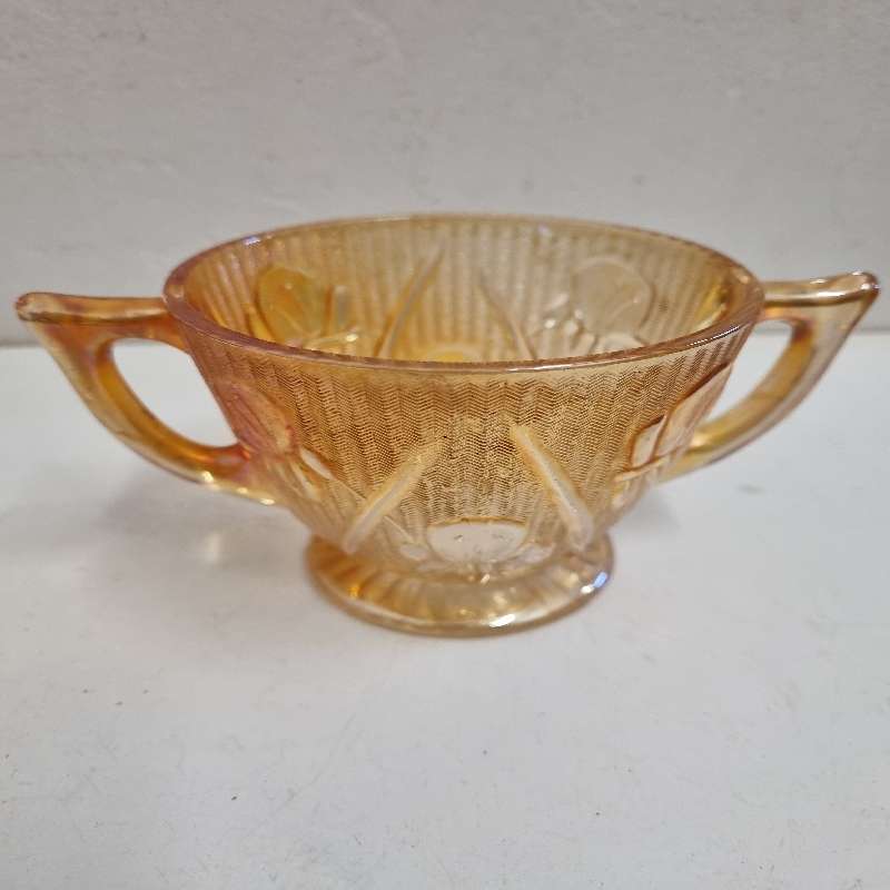 Vintage Carnival Glass Sugar Bowl