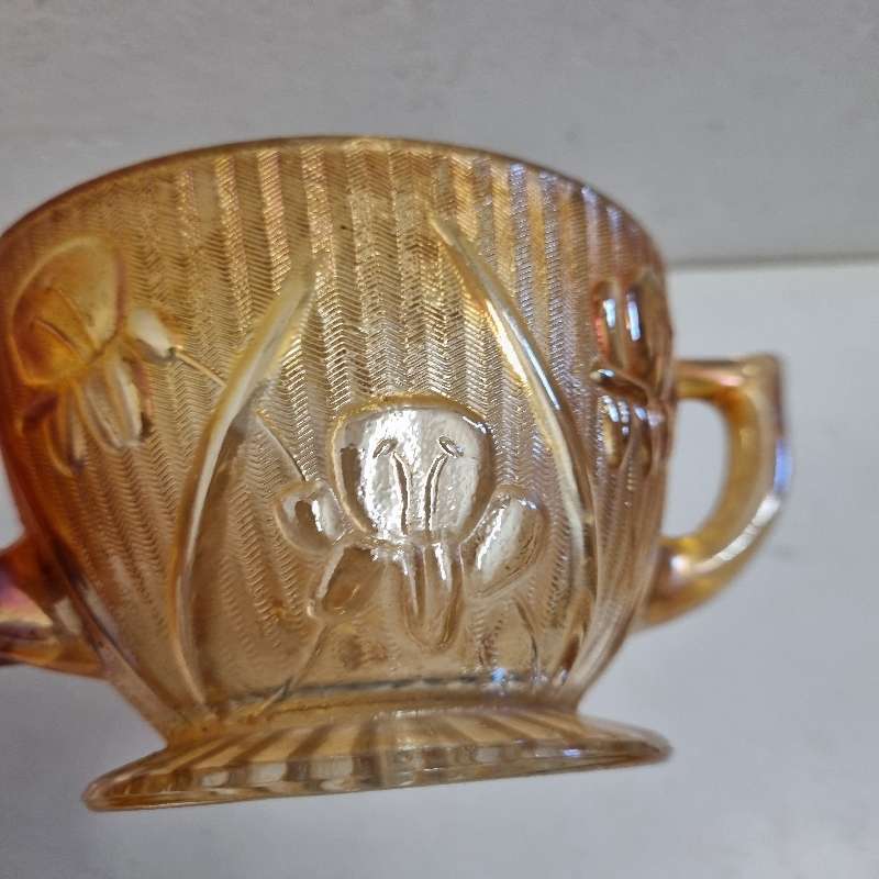 Vintage Carnival Glass Sugar Bowl