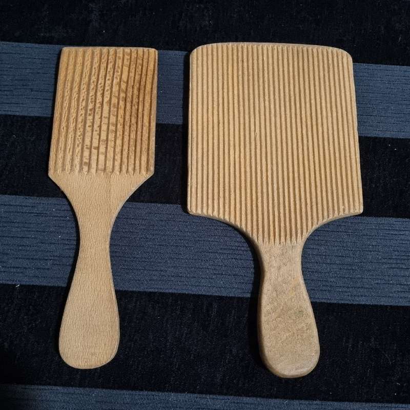 2 x Vintage Wooden Butter Pats