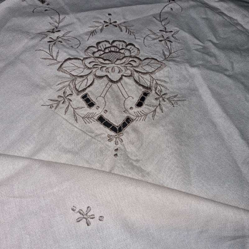 Vintage Embroidered Tablecloth - 84cm x 84cm